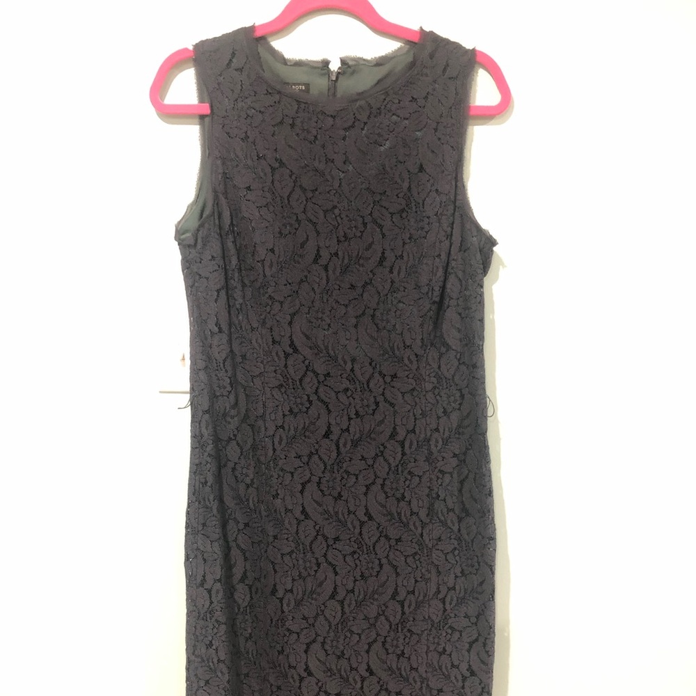 Talbots, sleeveless, fully lined navy lace dress
